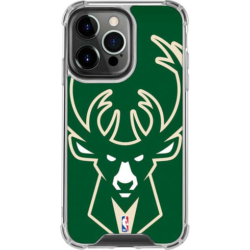 NBA Milwaukee Bucks Large Logo iPhone 15 Pro Clear Case